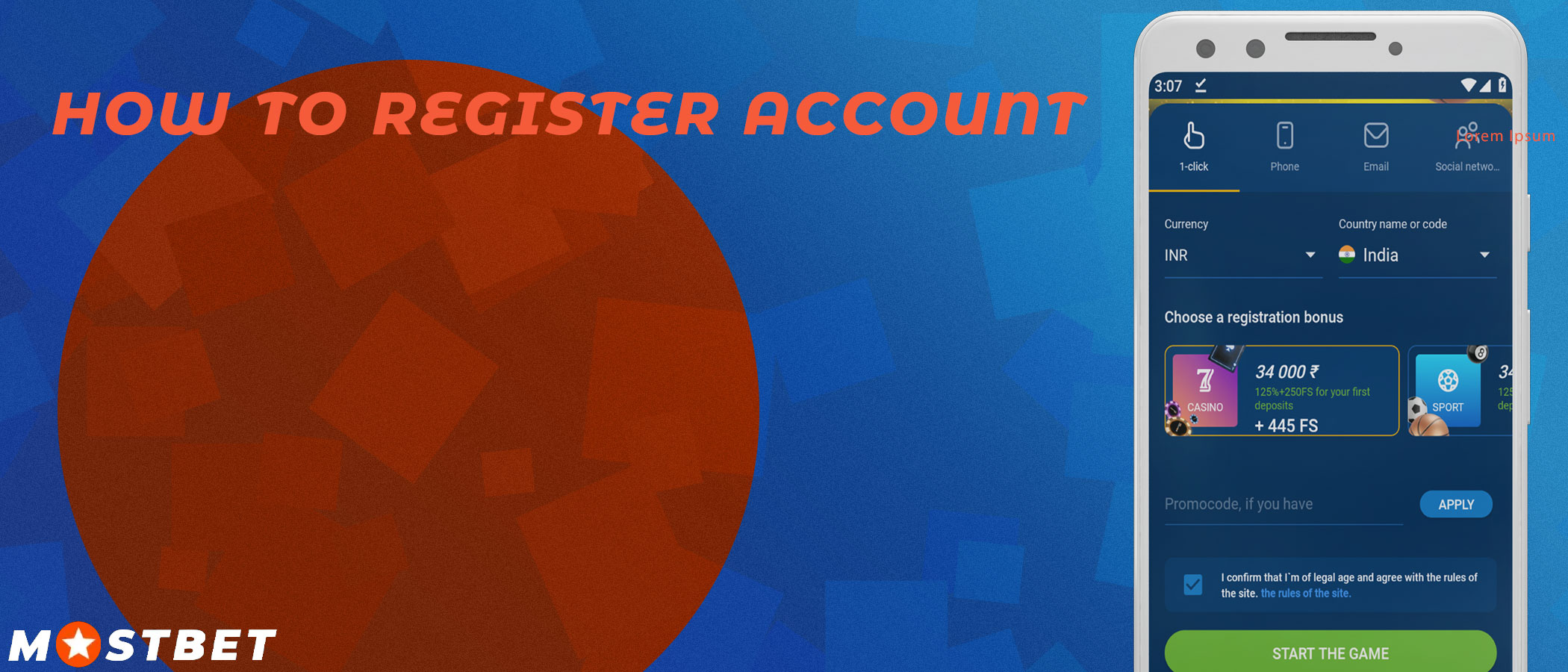 Creating an account in the Mostbet mobile app takes just three minutes.